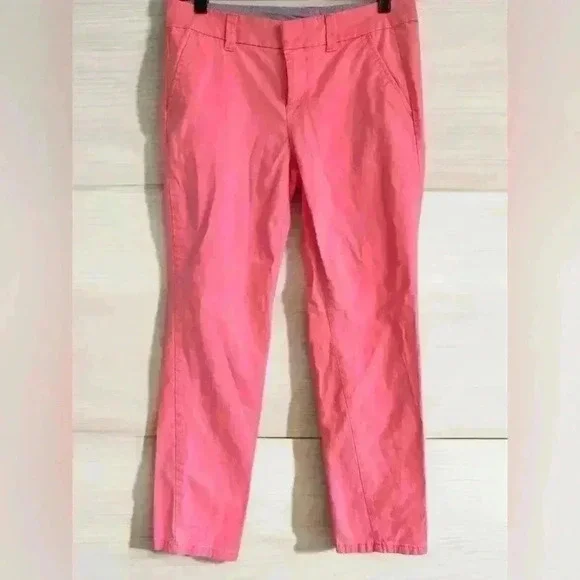 Stylus Women’s Pink Coral Stretch Straight Leg Chino Capri Crop Pants Sz 2 - Picture 4 of 10